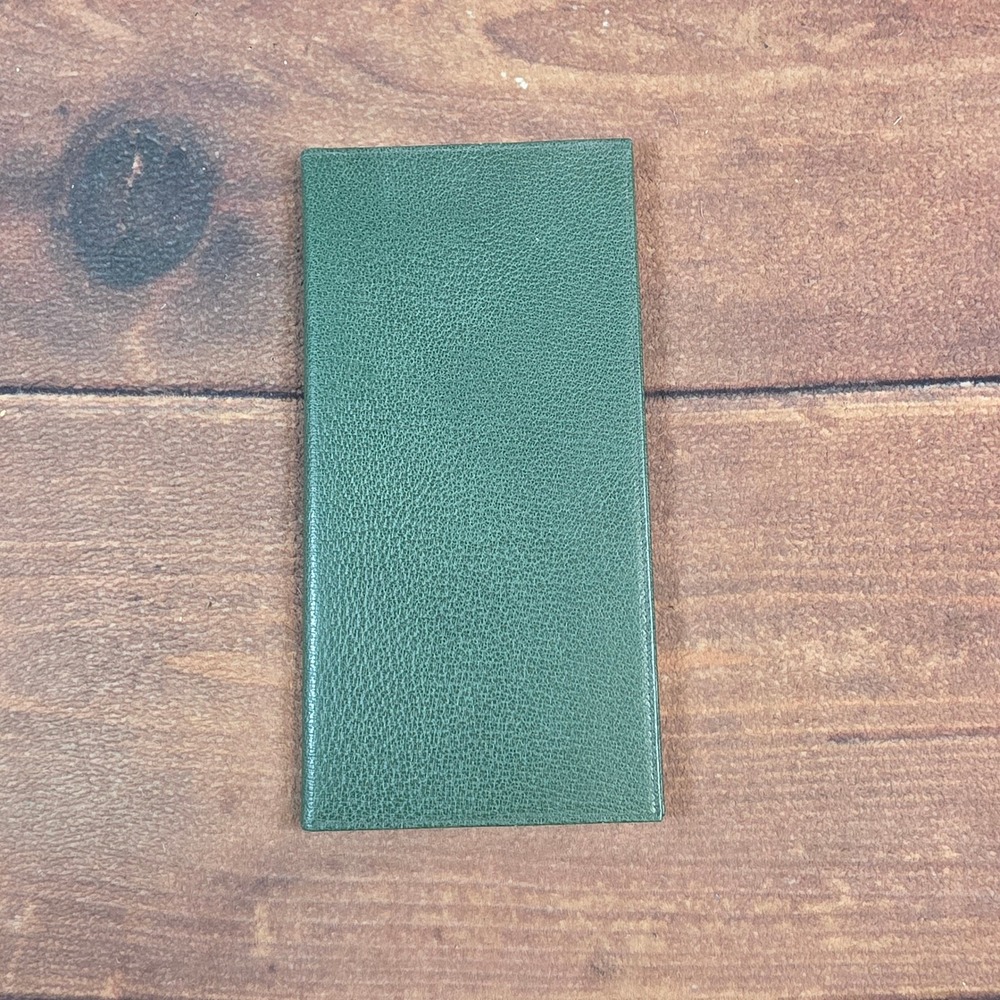 Smythson Business Card Holder Mens OS Green Excellent Grained Leather England